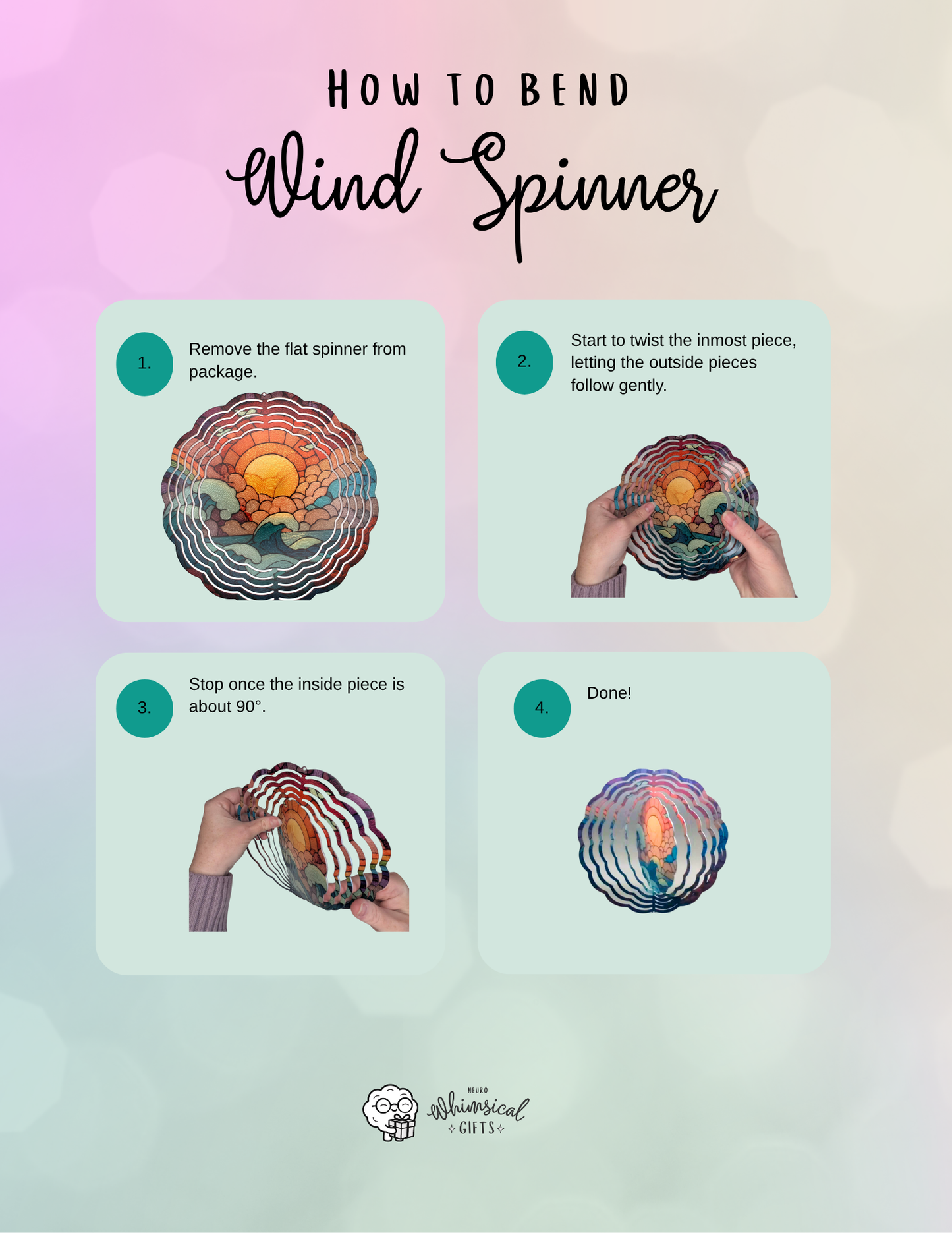 8" Wind Spinner – Sunset Waves Whimsical Garden & Wall Art