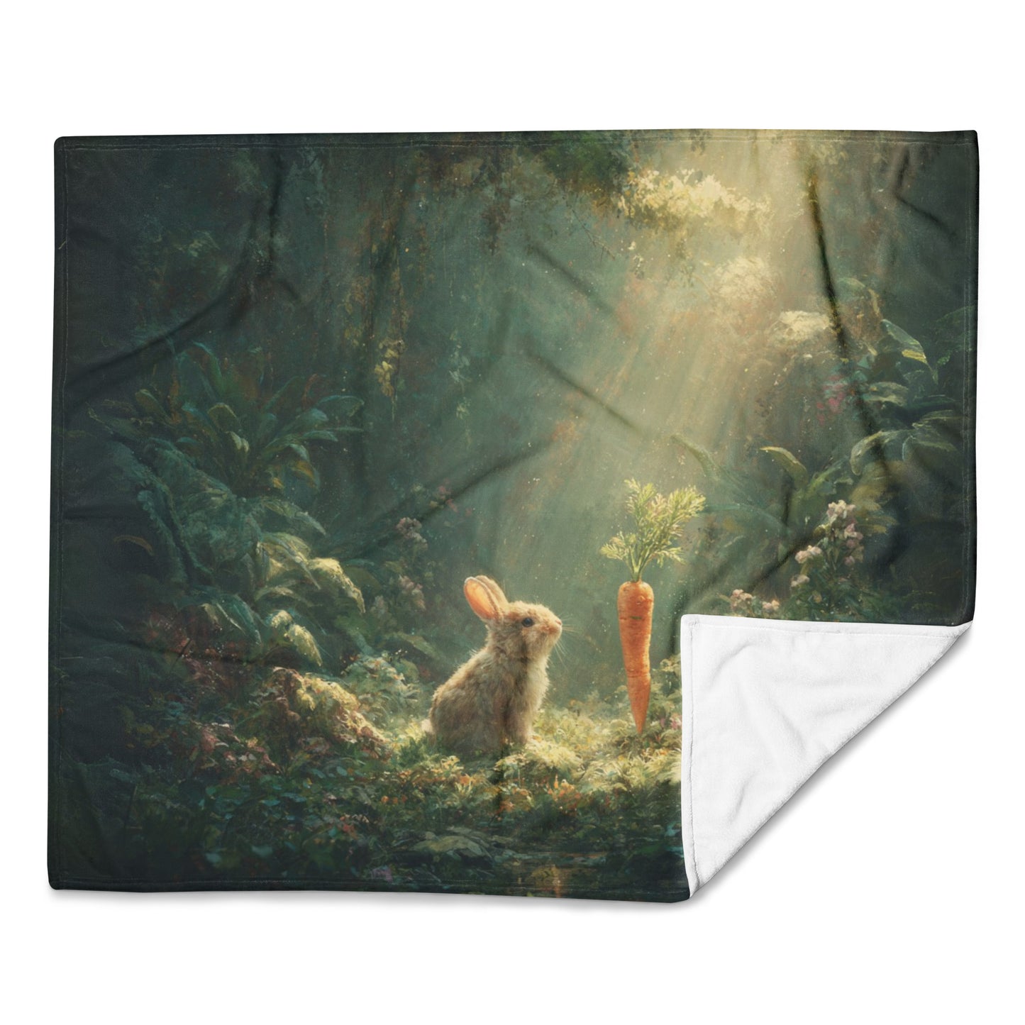 "The Bunny and the Carrot" Snuggle Throw – Soft & Storybook-Inspired