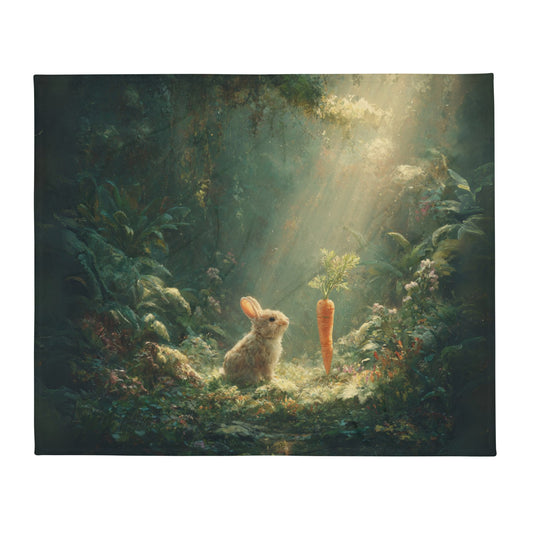 "The Bunny and the Carrot" Snuggle Throw – Soft & Storybook-Inspired